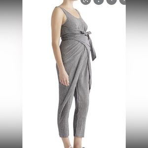 Hatch maternity jumpsuit sz 2 (med), blue lightweight cotton, sleeveless summer